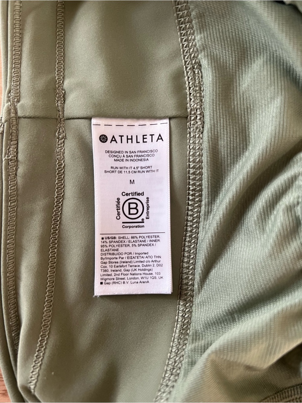 Athleta Run With It 4.5” Shorts Medium Sage Green - Picture 7 of 7